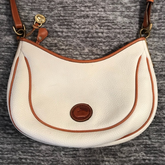 Dooney & Bourke Handbags - Vintage Dooney and Bourke White Brown Shoulder Bag